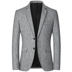 Men's Thin Blazer Jacket - Solid Business Casual, 4XL