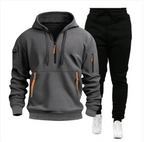 Men's Hooded Sweatshirt with Multi-Pocket Design | Streetwear