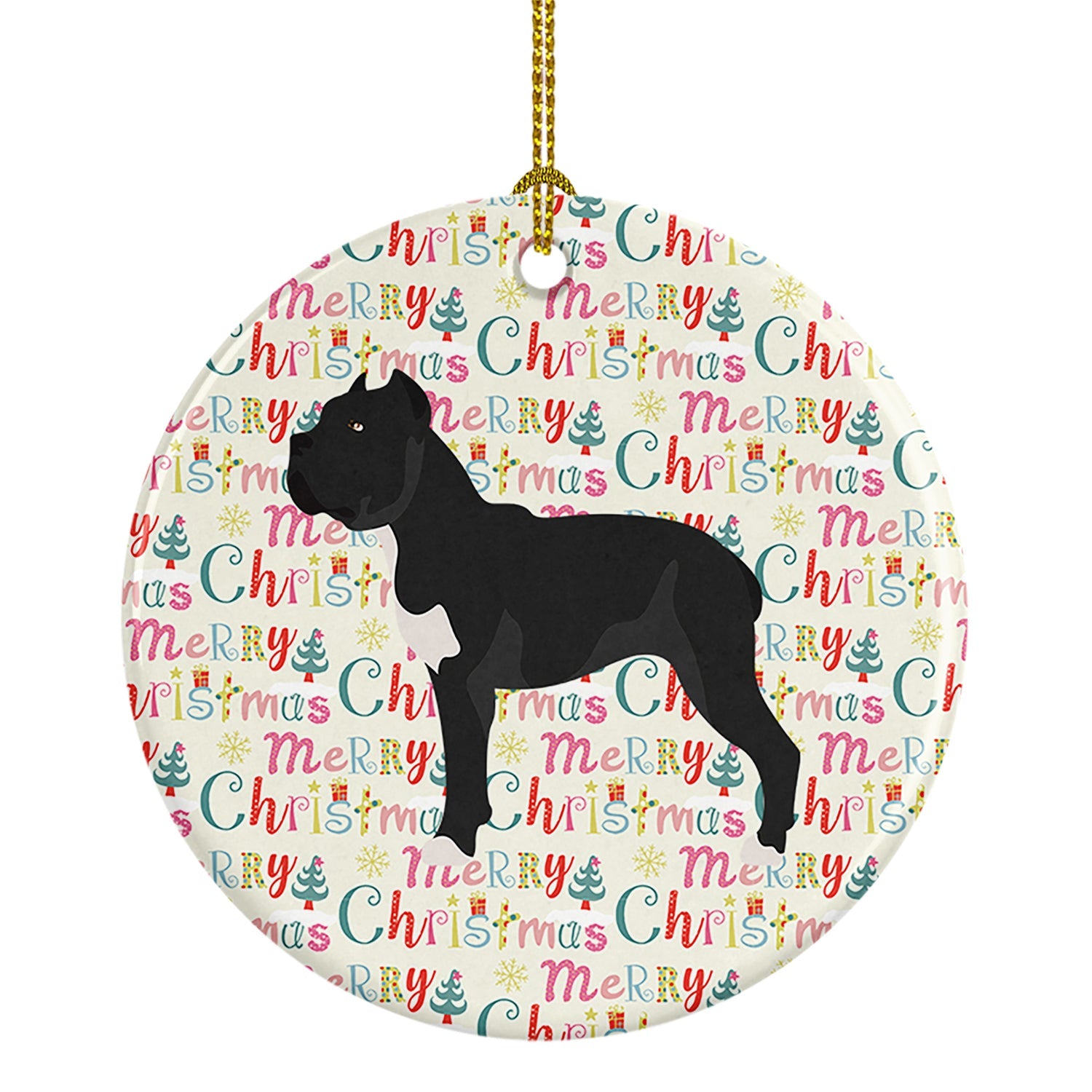 Cane Corso Merry Christmas Ceramic Ornament