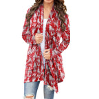 Christmas Print Casual Long Sleeve Cardigan for Women