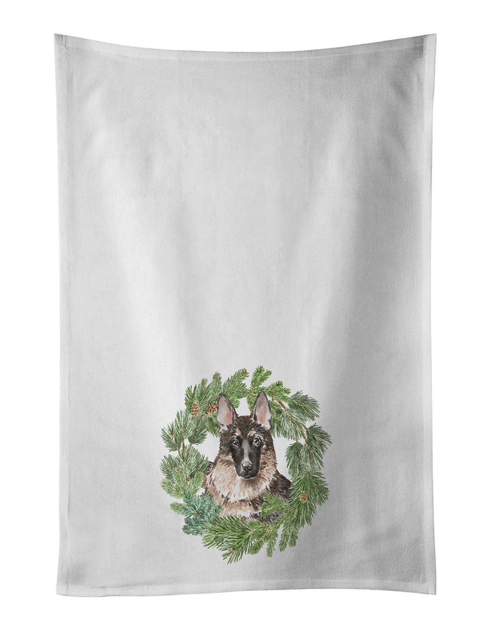 German Shepherd Christmas Wreath Kitchen Towel Set of 2