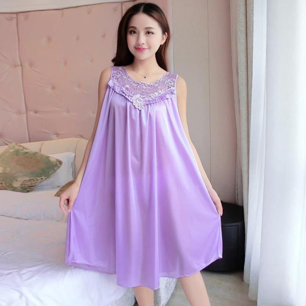 Women's Silk Nightgown - Sexy Homewear Dress