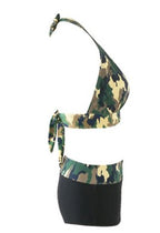 Plus Size Digital Print Women's Bikini Swimsuit