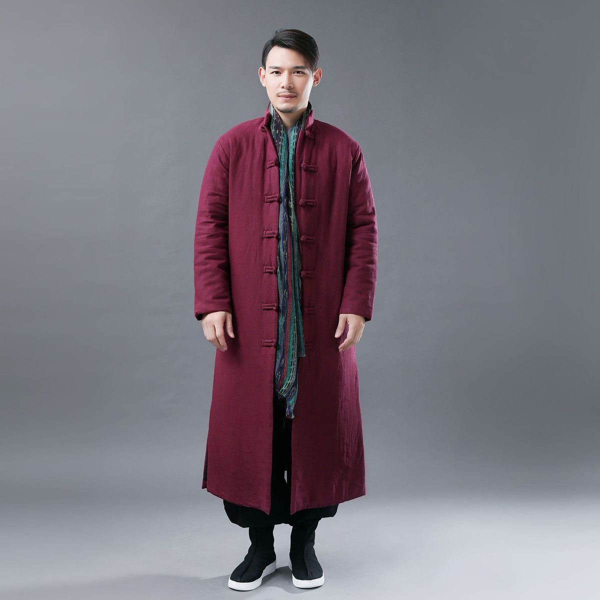 Folk Style Men's Cotton-Padded Casual Jacket