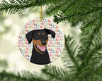 Doberman Pinscher Black and Rust Ears #1 Christmas Ceramic Ornament