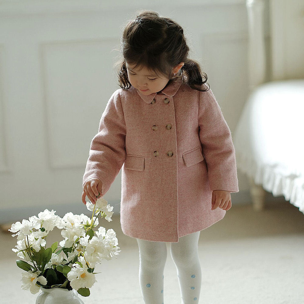 Girls' Warm Woolen Coat for Children (High Definition)