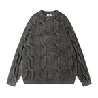 Men's Loose Casual Long Sleeve Twisted Sweater