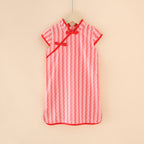 Girls' Ethnic Cheongsam Dress for Spring and Summer