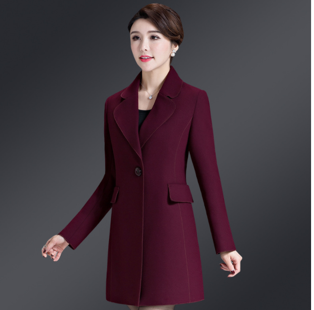 Woolen Coat for Middle-aged Women