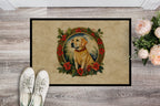 Labrador Retriever Christmas Flowers Doormat