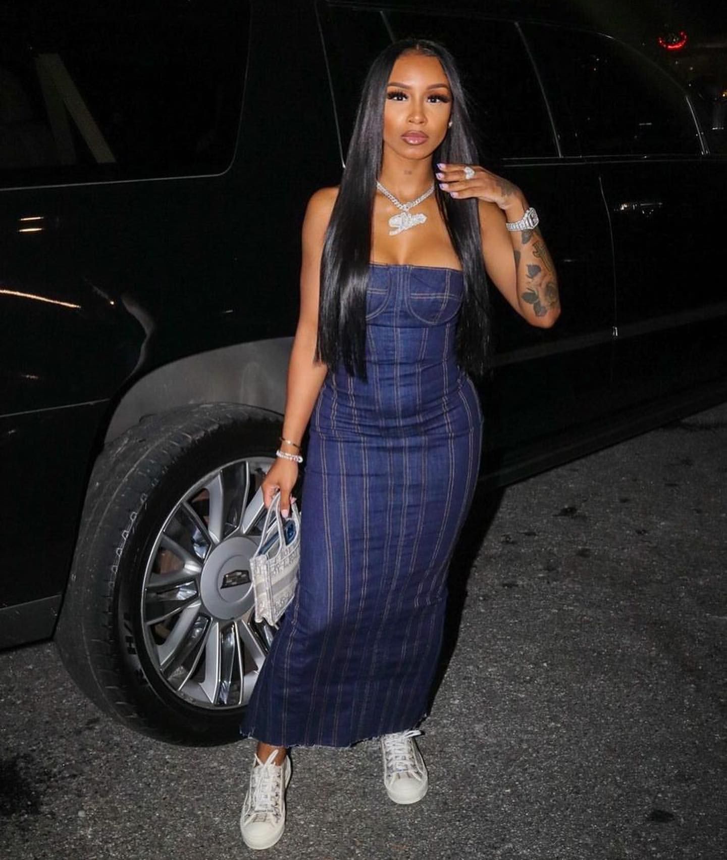 Denim Tube Top Dress