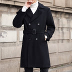 Men's Long Woolen Coat for Autumn and Winter