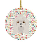 Maltese Merry Christmas Ceramic Ornament
