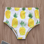 Girls Pineapple Print Fringe Bikini Set with Headband