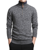 Men's Zipper Stand-up Collar Fashion Sweater Top