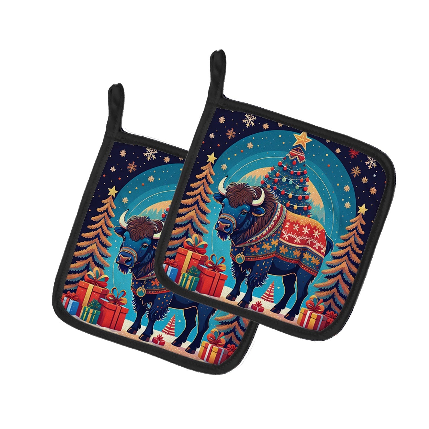 Buffalo Christmas Pair of Pot Holders
