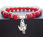 Cute Dog Bracelet with Red Agate & S925 Silver