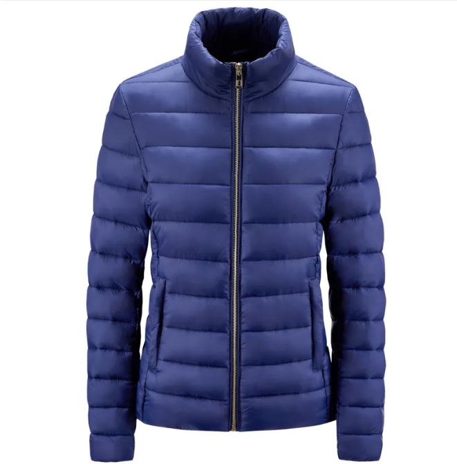 Simple Women's Stand-up Collar Puffer Jacket