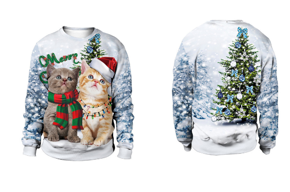 Reindeer Digital Christmas Crewneck Sweatshirt | Streetwear