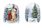 Reindeer Digital Christmas Crewneck Sweatshirt | Streetwear