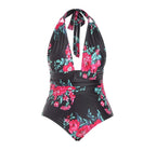 Plus Size High Waist Floral One-Piece Swimsuit for Women