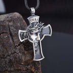 Jesus Face INRI Cross Pendant Necklace