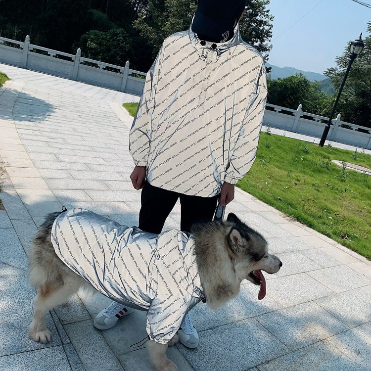 Reflective Letter Windbreaker for Pet and Parent