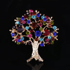 Colorful Rhinestone Christmas Tree Brooch & Scarf Clip