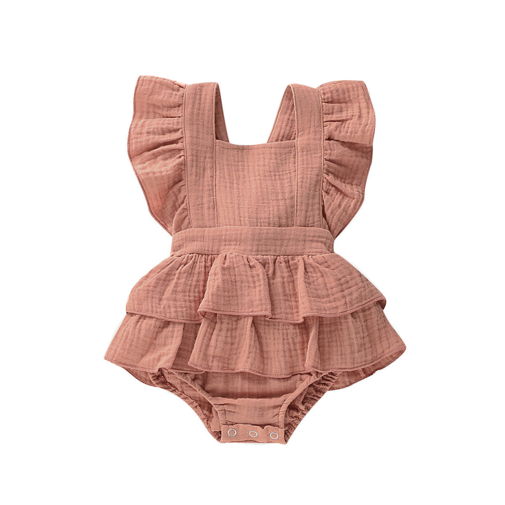 2021 Summer European Baby Bodysuit with Bow