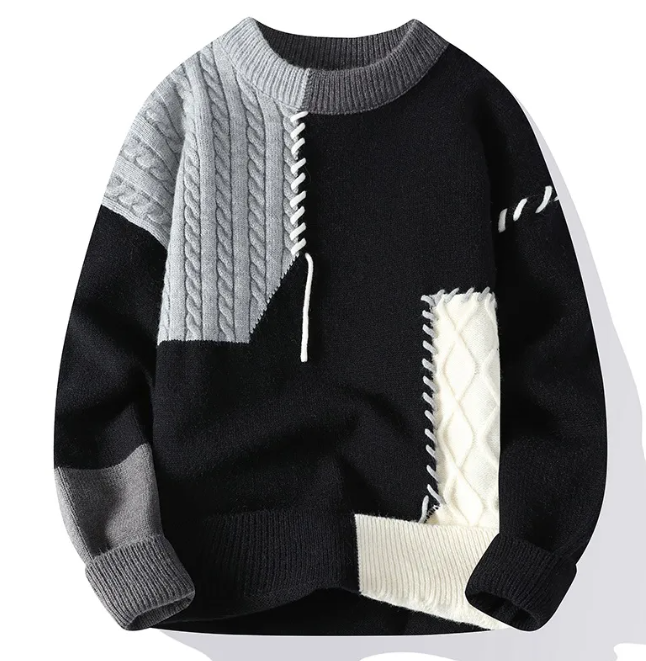 Men’s Colorblock Pullover Sweater | Streetwear