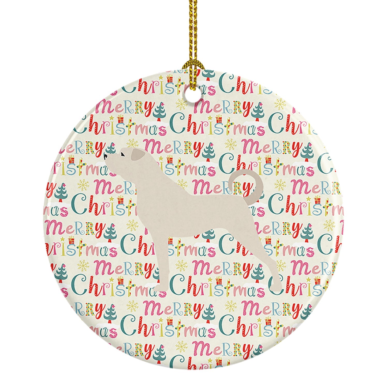 Anatolian Shepherd Merry Christmas Ceramic Ornament