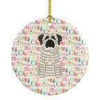 Merry Christmas Mastiff Brindle White Ceramic Ornament