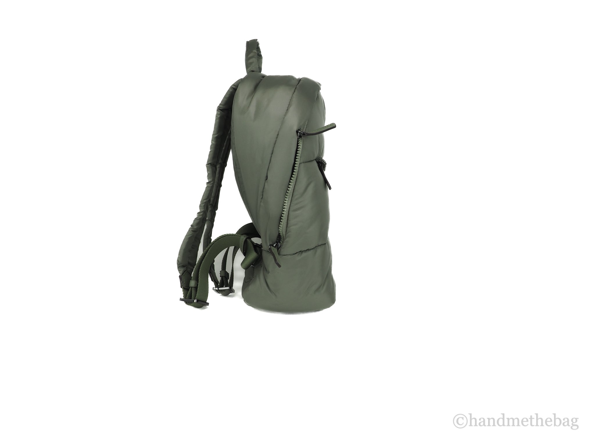 Michael Kors Rae Medium Green Quilted Nylon Backpack | Streetwear