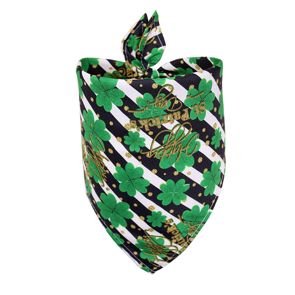 St. Patrick's Day Clover Dog Scarf Pet Accessory