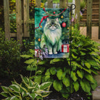Persian Cat By the Christmas Tree Garden Flag