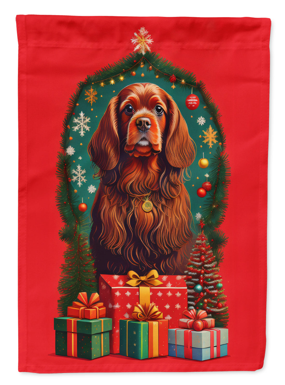 Sussex Spaniel Holiday Christmas Garden Flag