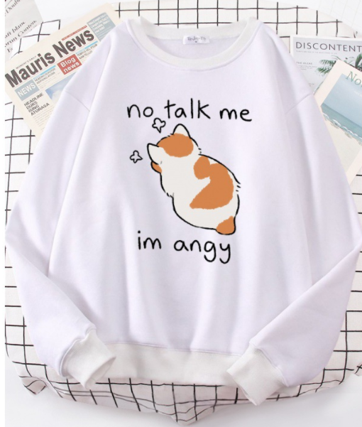 Chic Casual Cat Print Crew Neck Sweatshirt | Streetwear