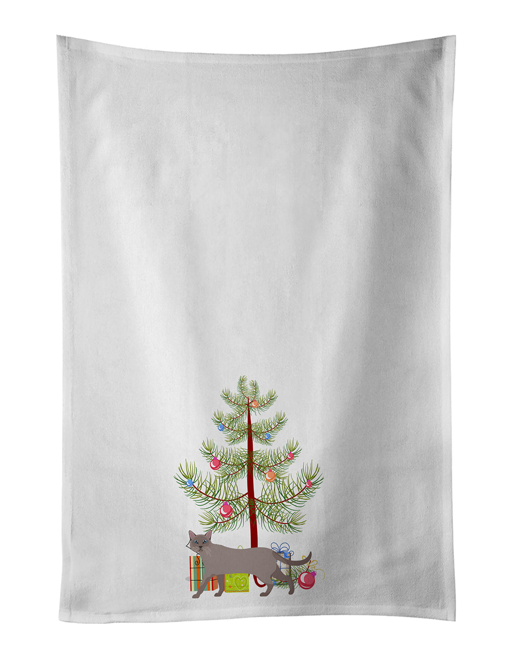 Siamese Traditional Cat Christmas Kitchen Towel Set of 2