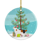 Korean Bobtail Cat Christmas Ceramic Ornament