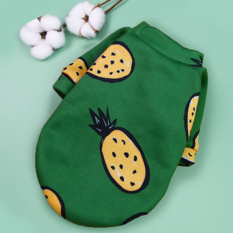 Cartoon Print Velvet Two-Legged Pet Sweater