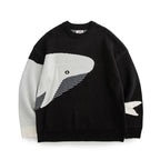 Men's Whale Jacquard Knitted Sweater for Autumn/Winter