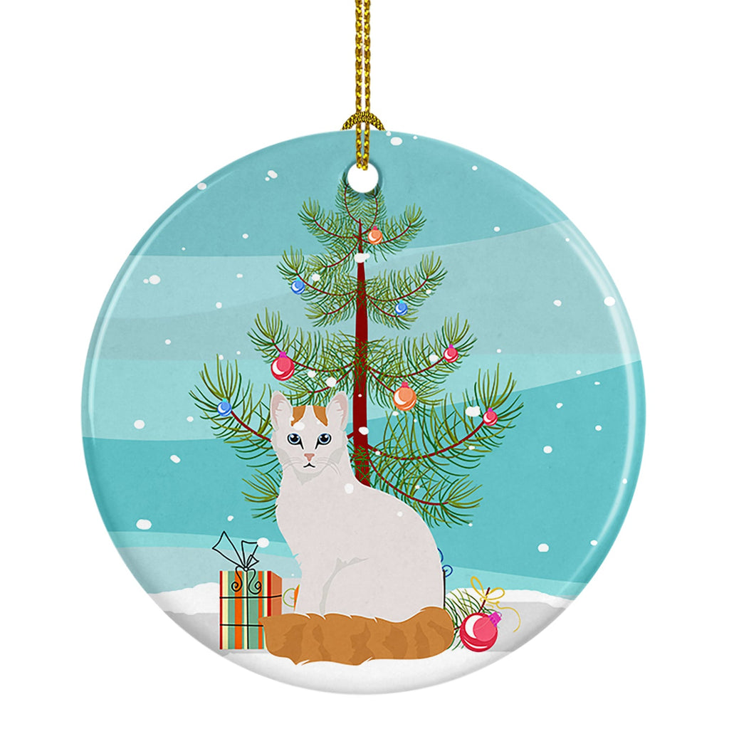 Turkish Van Cat Christmas Ceramic Ornament