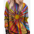 Gradient Colorful 3D Digital Print Hoodie with Loose Collar | Streetwear