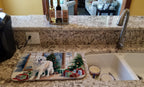 Great Pyrenees Cozy Christmas Dish Drying Mat