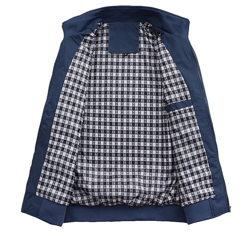 Men's Slim Solid Color Baseball Jersey Jacket