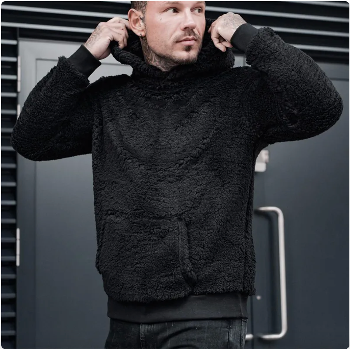 Fashion Solid Color Men's Long Sleeve Plush Hoodie | Streetwear
