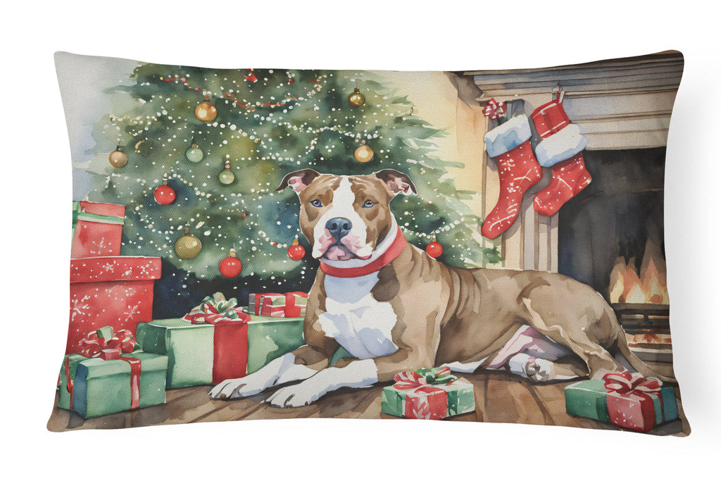 Pit Bull Terrier Christmas Throw Pillow