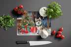 Alaskan Klee Kai Cozy Christmas Glass Cutting Board