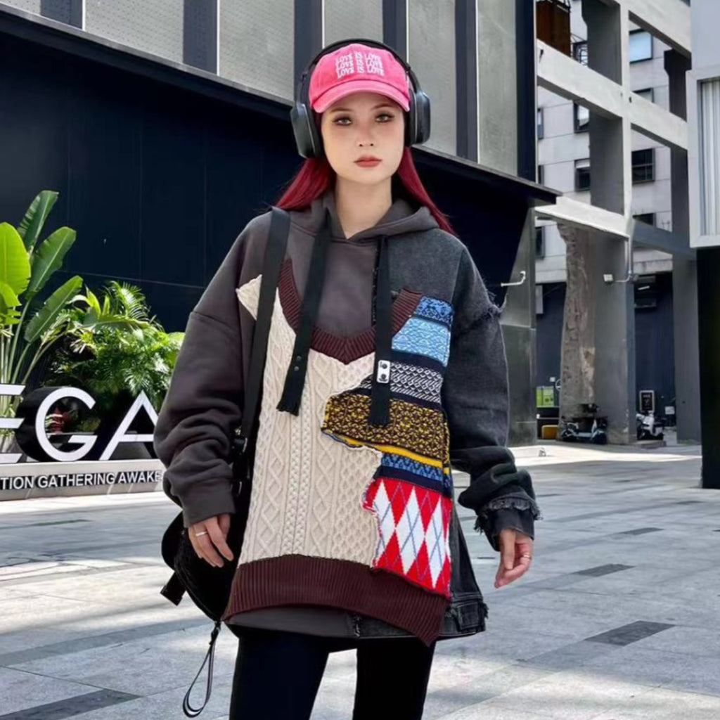 Plus Size Hooded Fleece Pullover Sweater Coat | Streetwear