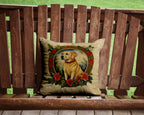 Labrador Retriever Christmas Flowers Throw Pillow